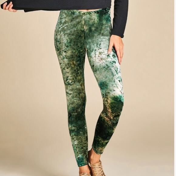 BRAND NEW TIE DYE VELVET LEGGINGS s - Picture 3 of 10